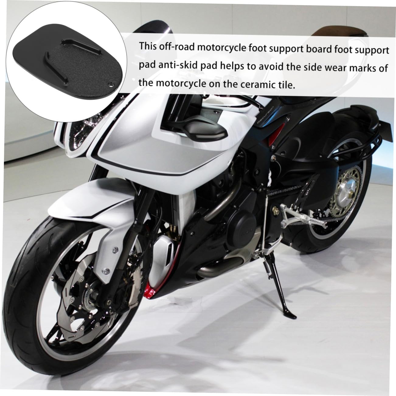 Motorcycle Kickstand Pad, ABS Non Slip Foot Plate for Parking
