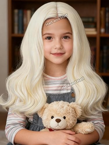 Vista 64 de Pelucas de sirena para niños y niñas, 21 pulgadas de largo, rizadas, color rojo oscuro, peluca de onda de sirena con clip de estrella de mar