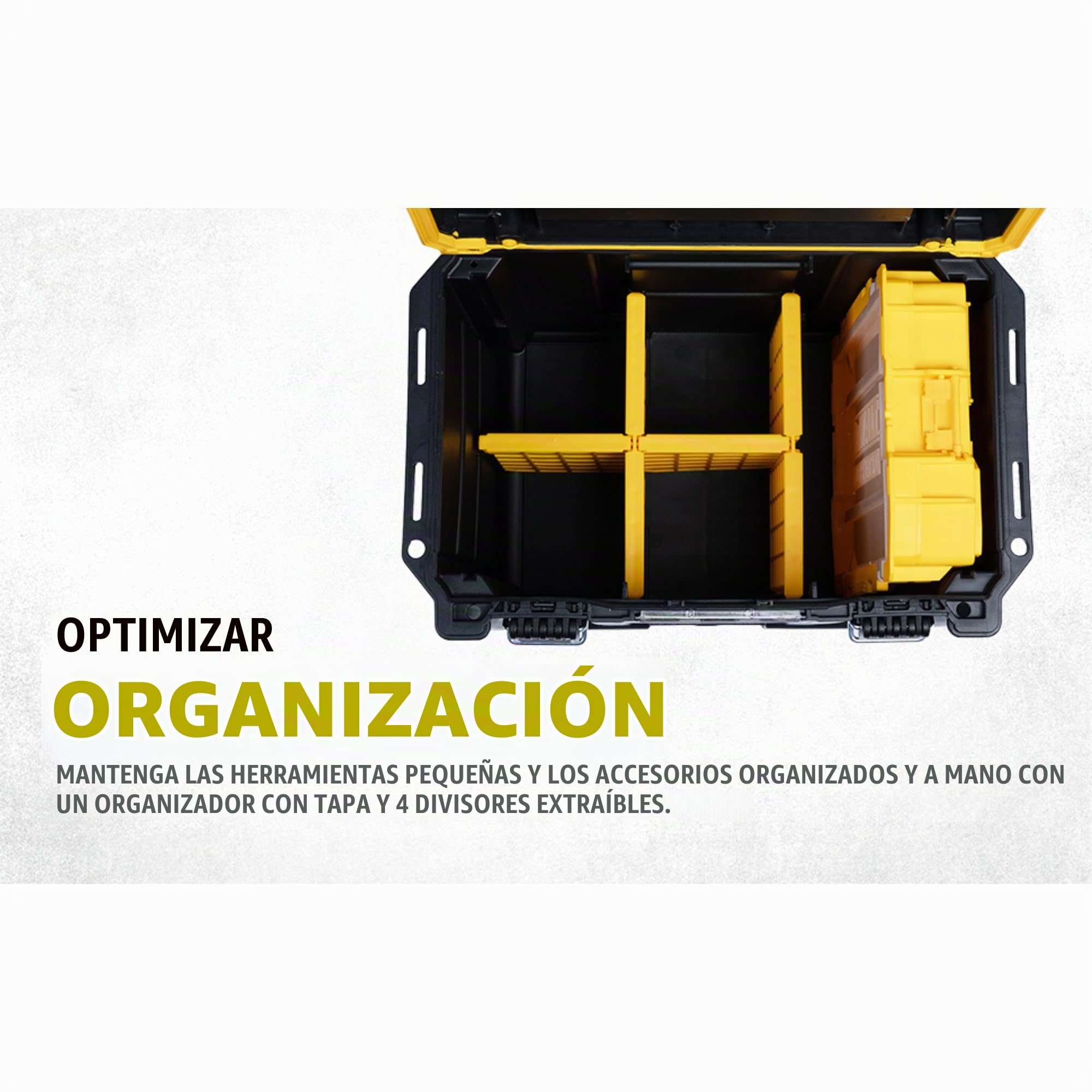 DEWALT TOUGHSYSTEM 2.0 Caja de herramientas compacta y duradera con separadores extraíbles (DWST08035)