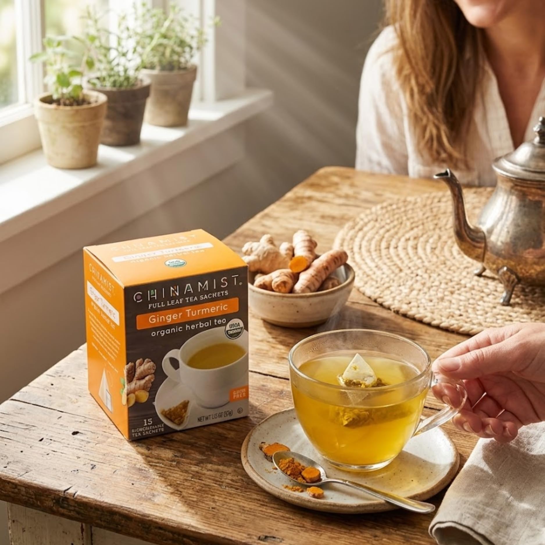 Amazon.com : China Mist Full Leaf Tea Sachets, Ginger Turmeric