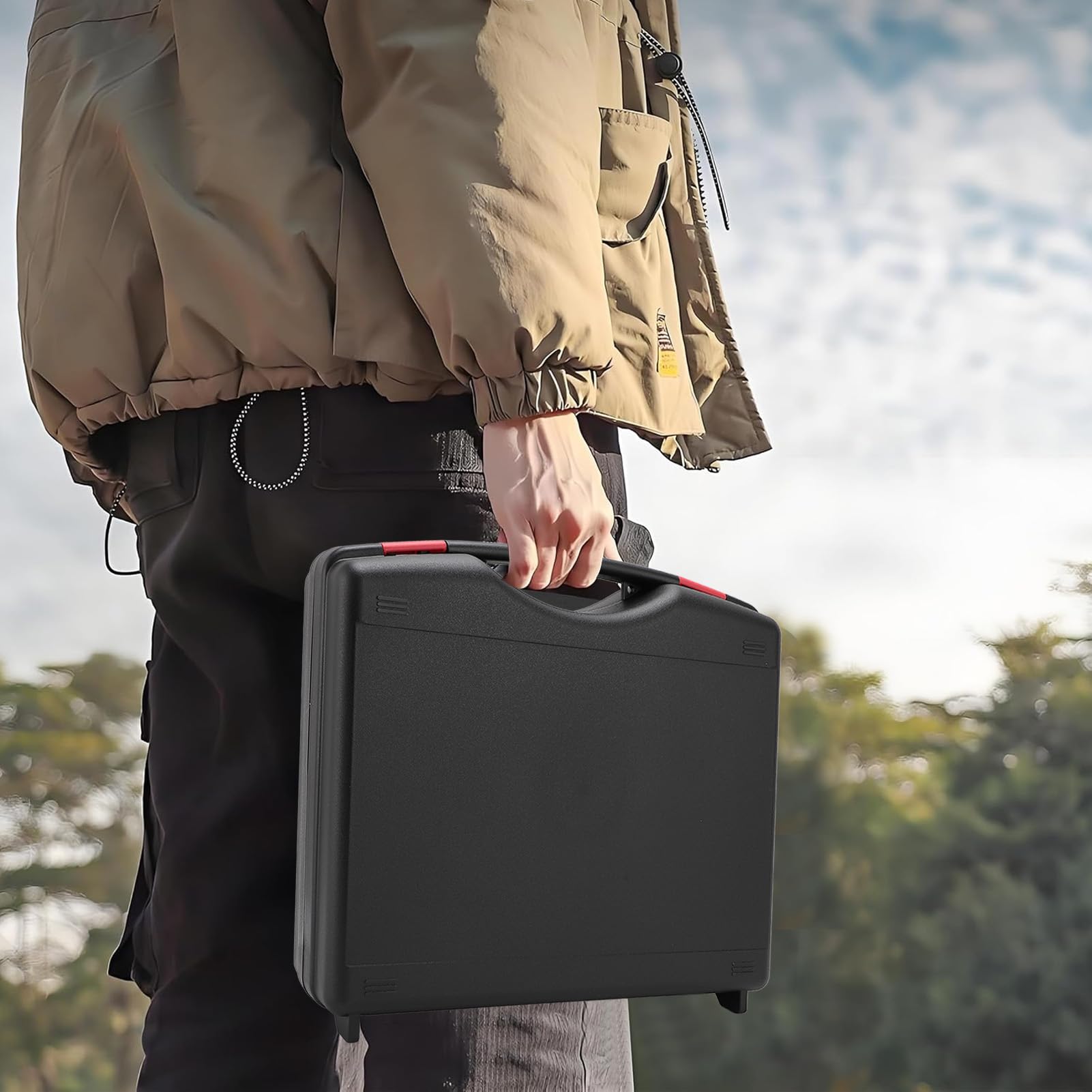 Custodia rigida impermeabile per cavo adattatore per cavo adattatore Cavalletto Accessori per alimentatore Custodia da viaggio con staffa per uso esterno camper camper crociere