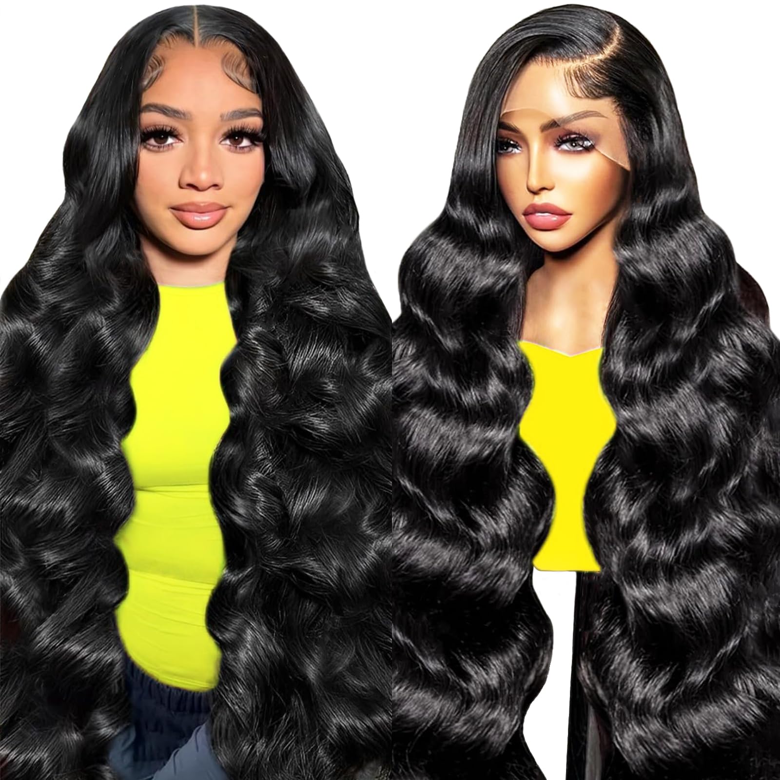 32 Inch 250 Density Body Wave Full 13x6 HD Lace Front Human Hair Wigs Pre Plucked Frontal Brazilian Virgin Glueless Wigs Human Hair with Natural Hairline
