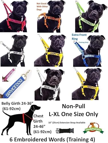 Miniatura 6 de Dexil Bandana verde amigable para perro con mensaje bordado personalizado para el cuello, accesorio de moda que evita accidentes al advertir a otros