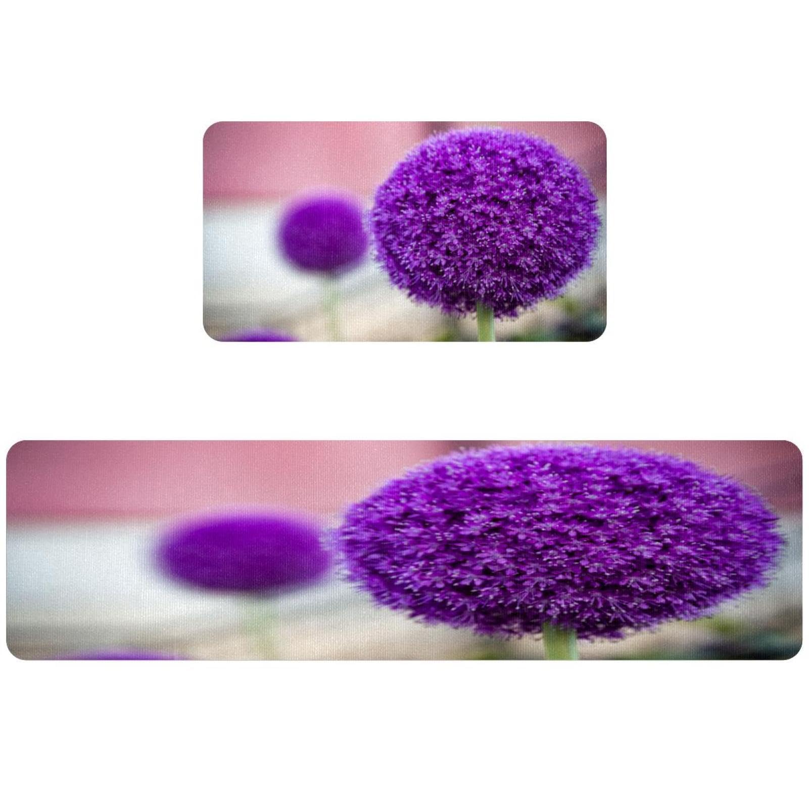 Tapete de cocina de 2 piezas absorbente alfombra pasillo lavable flores