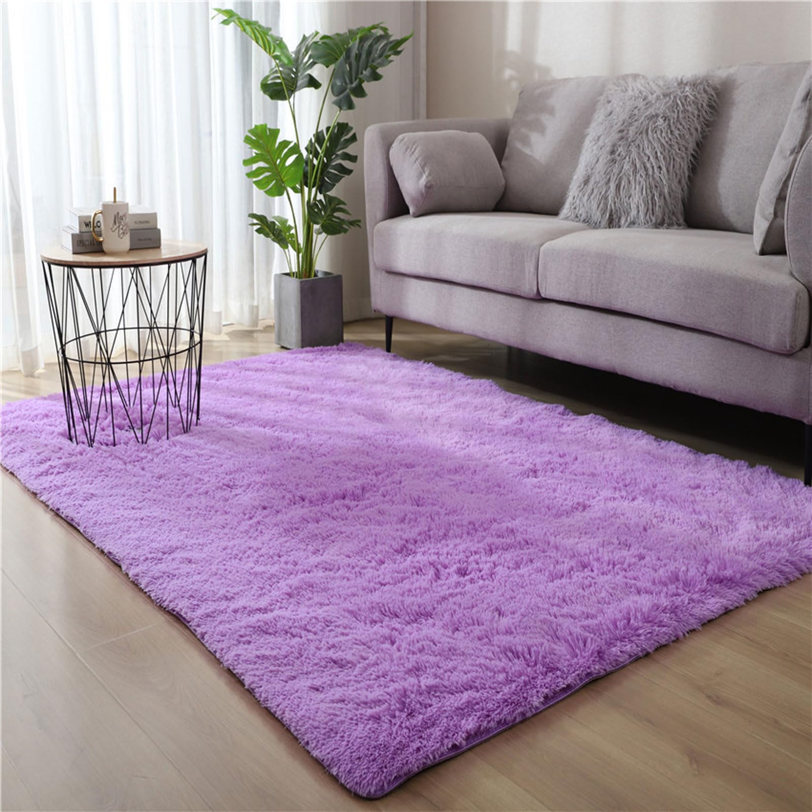 OPFdfhDFH Carpets, For Bedroom Decorative Rug | Luxury Fluffy Shag Lounge Area Light Minimalist Style Non Shedding Dense Rugs For Living Room Home Decor(Purple,40x60)