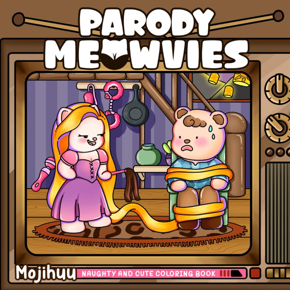 Parody Meowvies: Naughty and Cute Coloring Book for Adults Featuring Fuzzy Cat and Cozy Friends with Funny Movie-Inspired Scenes (Meowvies Coloring)