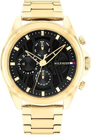 Tommy Hilfiger Analogue Multifunction Quartz Watch for Men with Stainless Steel Bracelet or Leather Strap
