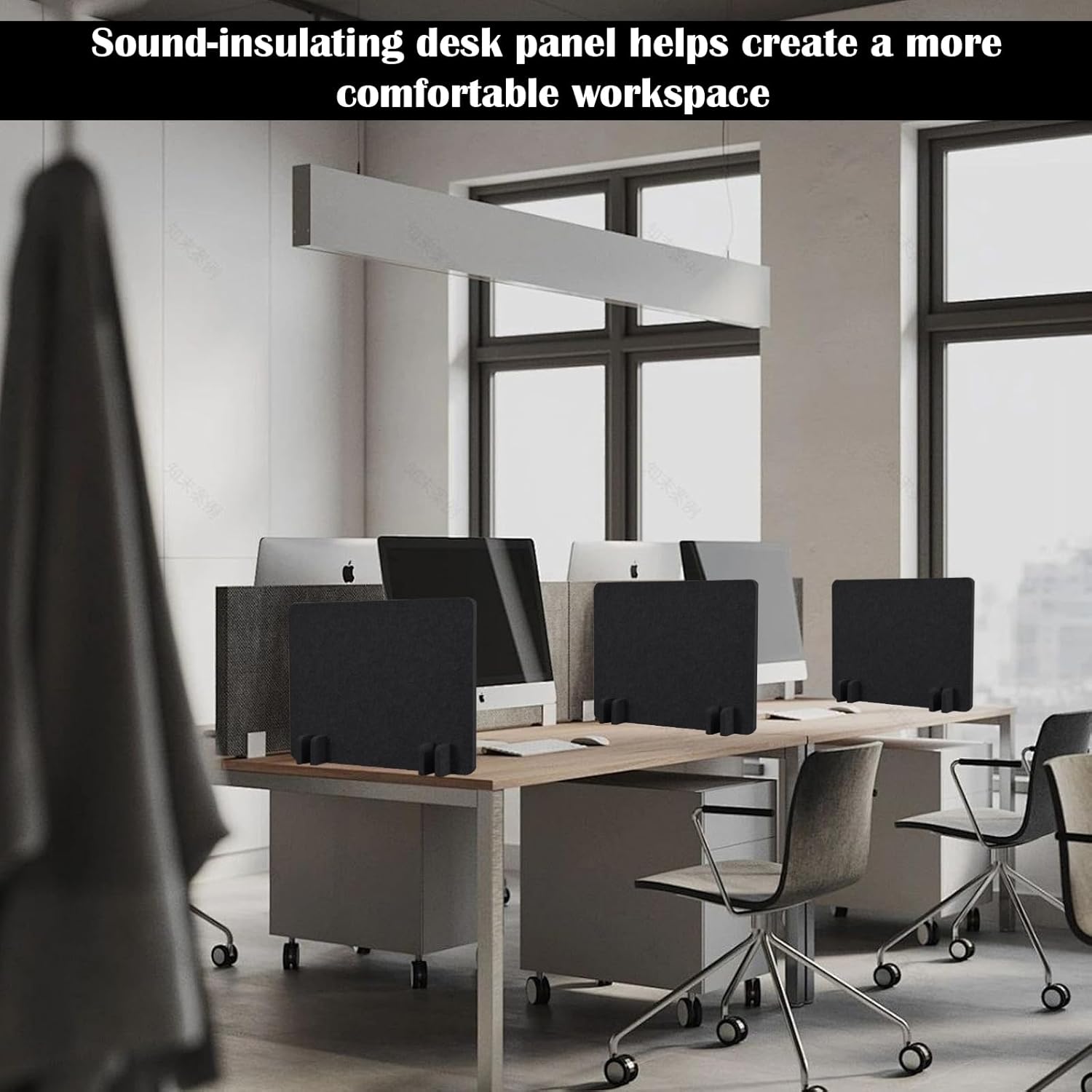 12 Pcs Acoustic Desk Divider with Pushpins 16 x 24 Inch Freestanding Privacy Table Panel for Noise Reduction, Visual Distractions Absorbing Sound Proof Cubicle