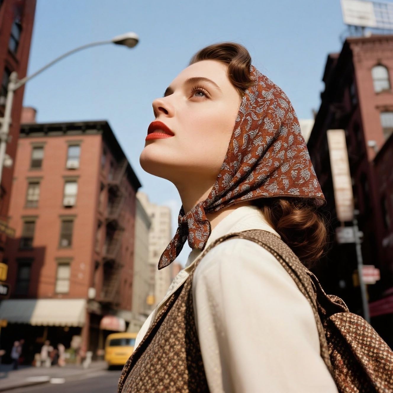 Retro Style Large Cotton Blend Hair Bandana Headband, Head Wrap, Hair Neck Scarf for Women 24 x 24 inch - Image 2