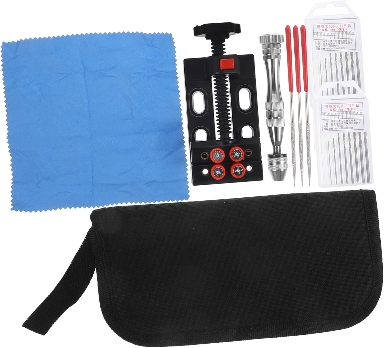 ORFOFE Precision Aluminum Alloy Pin Vise Hand Drill Grinding Set Punch Tool Kit Drill Press Clamp