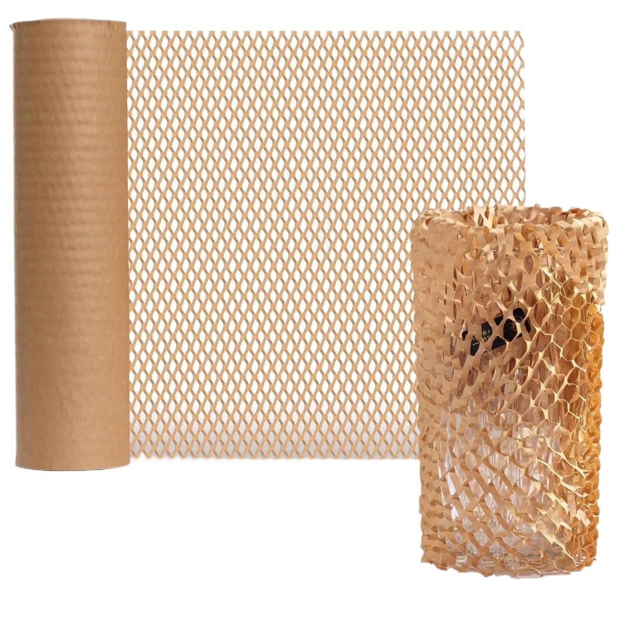 Ppqiru One Color Brown Easy To Tear Honeycomb Paper Roll For Fragile Goods Protection Buffer Wrapping Material For Cushioning(30Cmx10m)