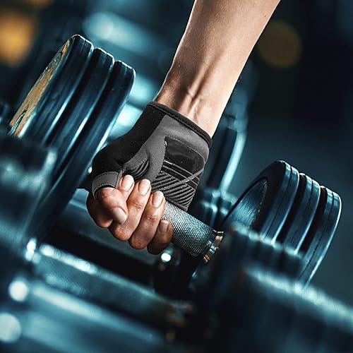 Miniatura 7 de CURELIX Guantes de entrenamiento para hombres y mujeres, guantes de levantamiento de pesas con muñequeras para entrenamiento de gimnasio, fitness,