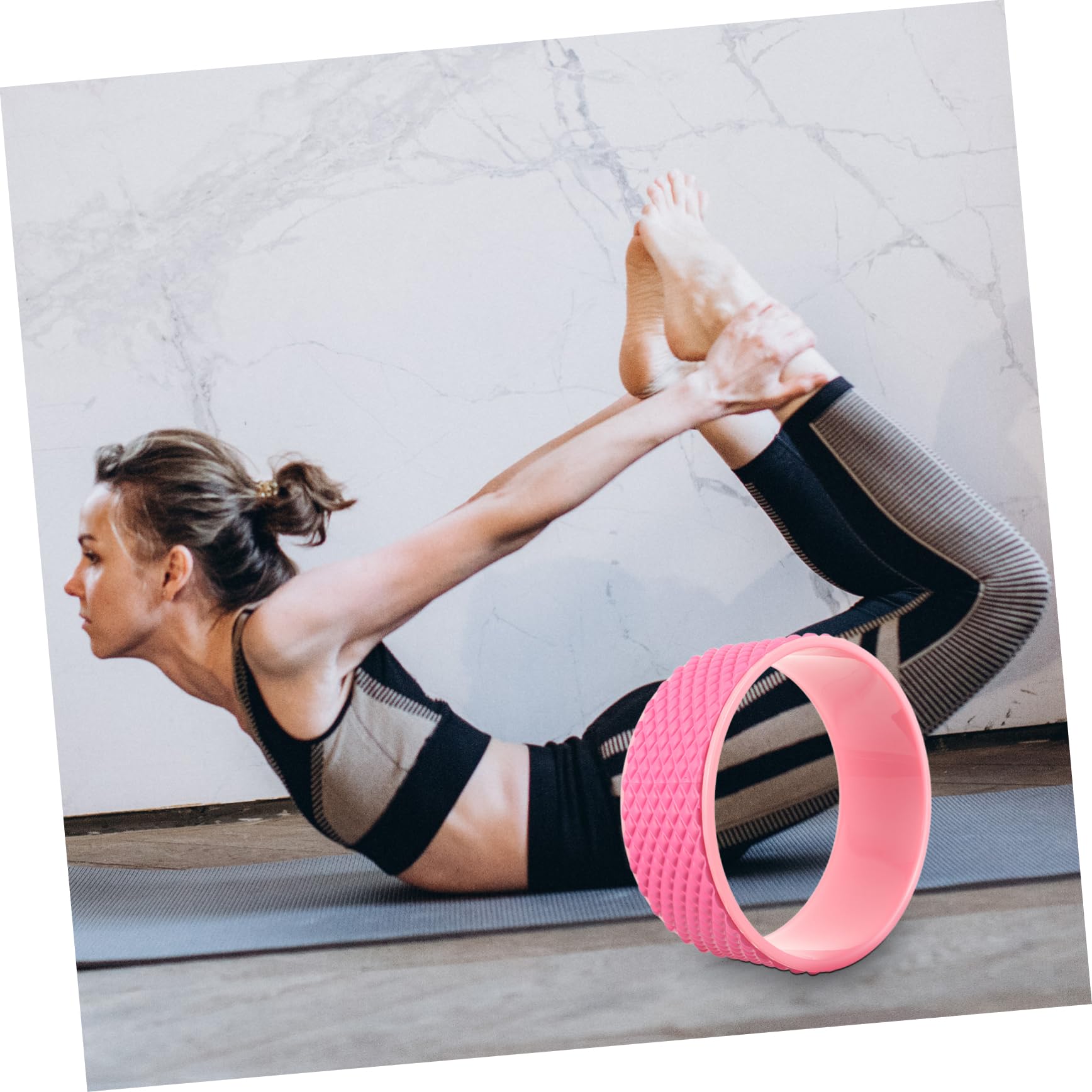 HANABASS Yoga Wheel Rückentrainingsrolle rutschfest für Bessere Haltung und Flexibilität Stabiler Fitness und Yoga Zubehör Geeignet für Anfänger und Fortgeschrittene Fördert