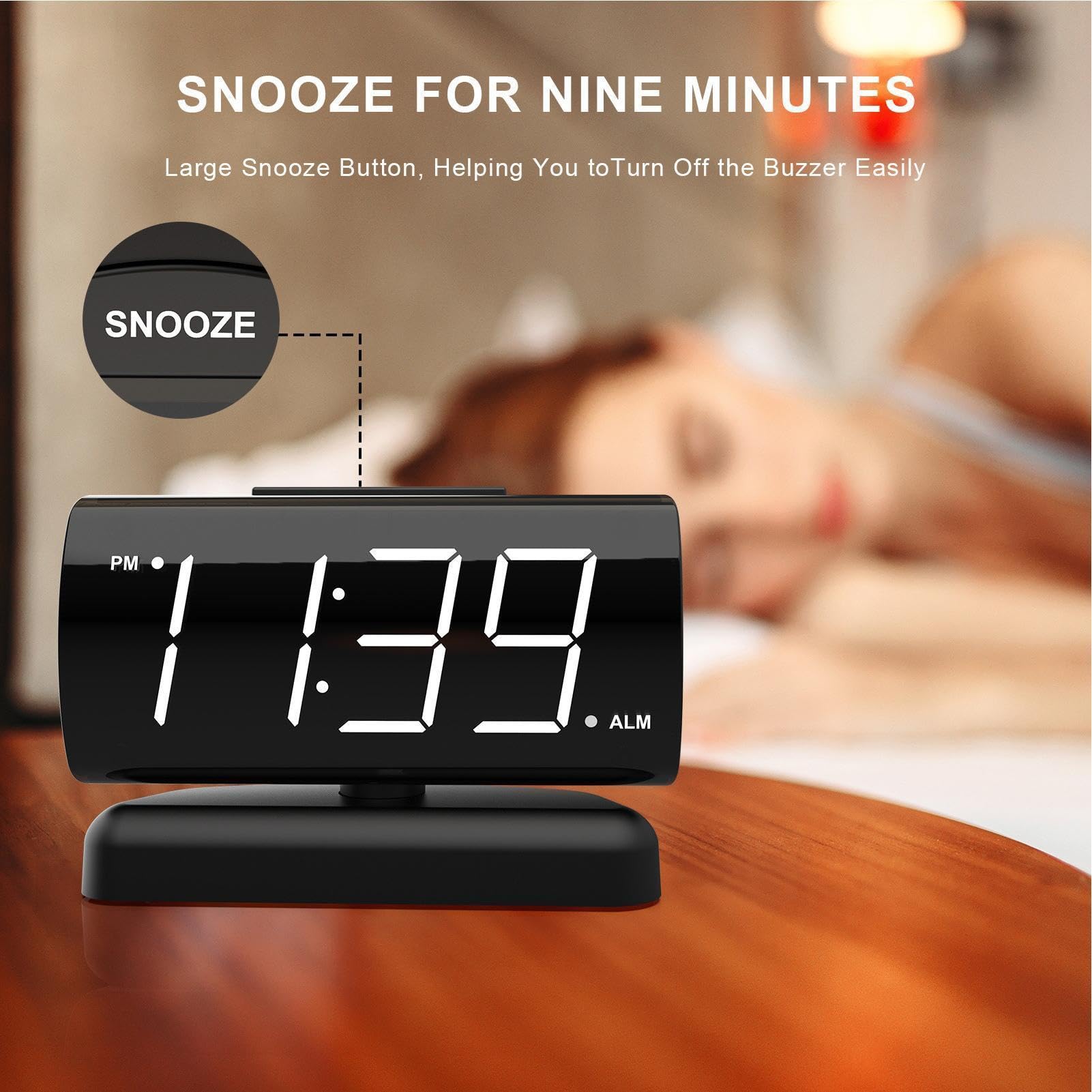 Orologio A Display Digitale Sveglia da scrivania LED rotabile con display a