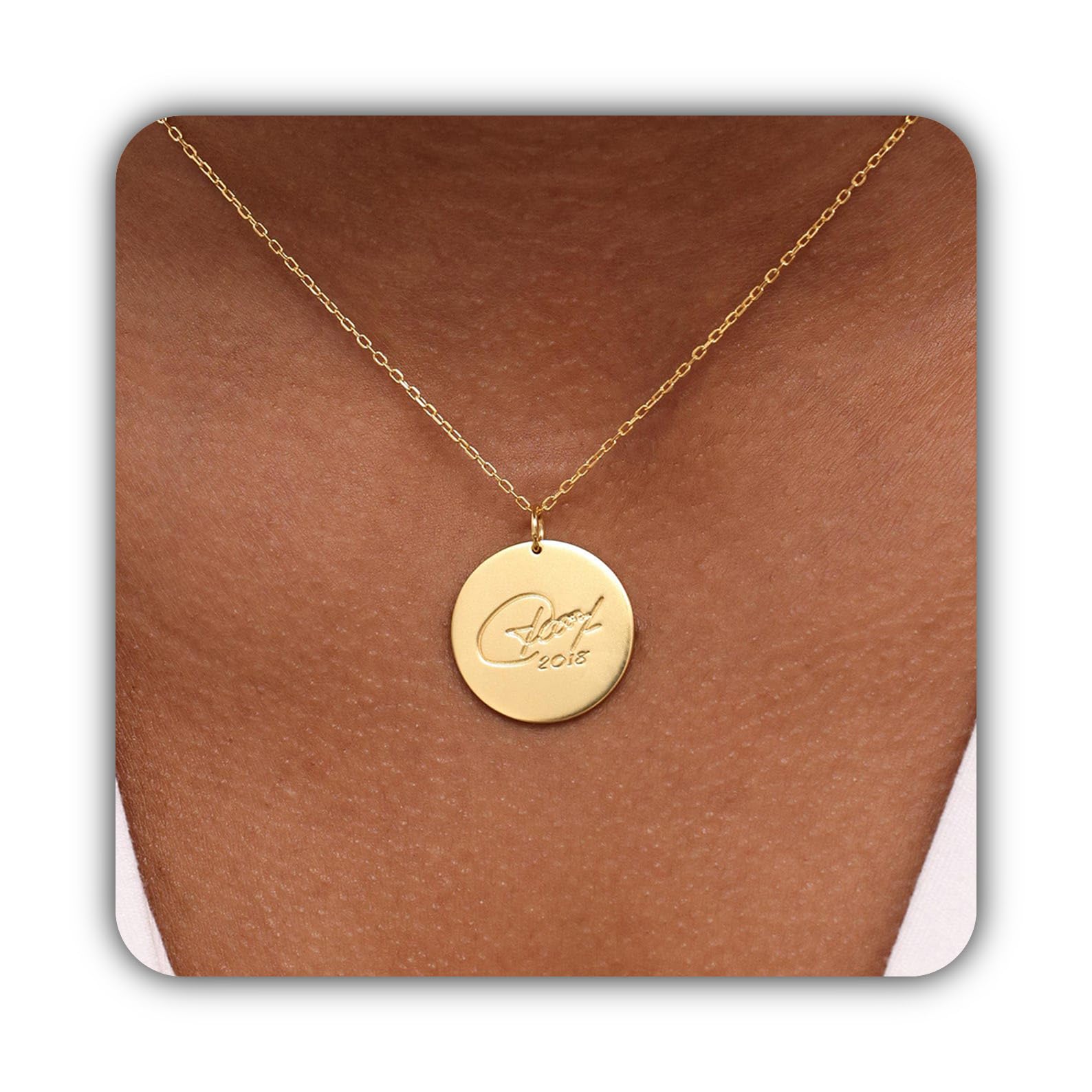 Générique Collier avec empreinte digitale et écriture manuscrite