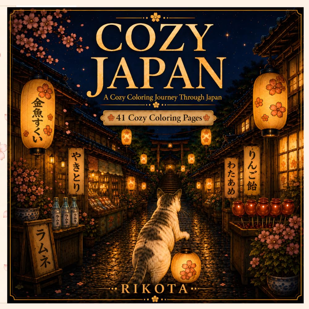 Cozy Japan: A Cozy Coloring Journey Through Japan (Cozy Japan Coloring Book Series)