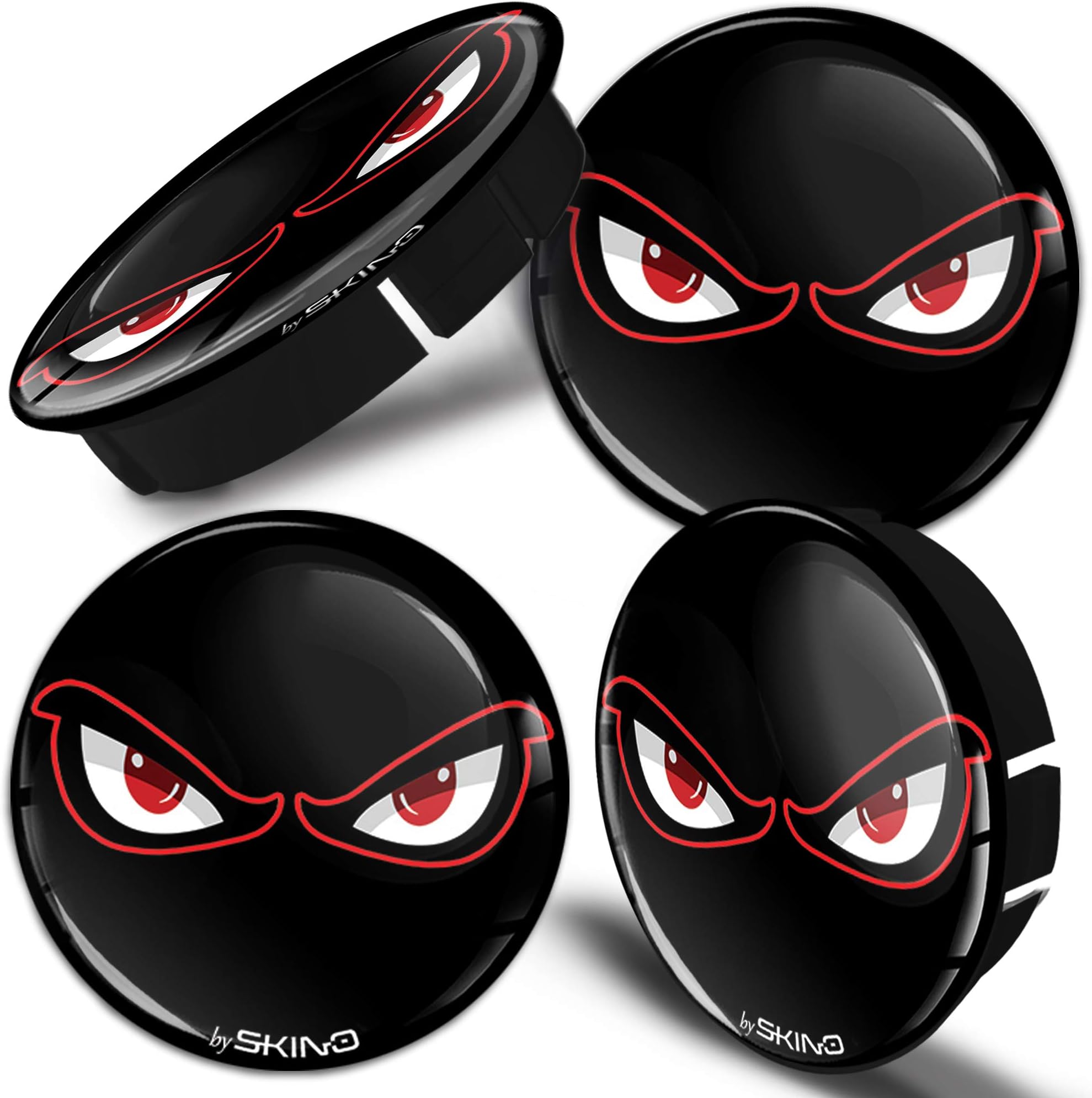 4x Nabenkappen 60mm Schwarz - Universal Felgendeckel Für Alufelgen