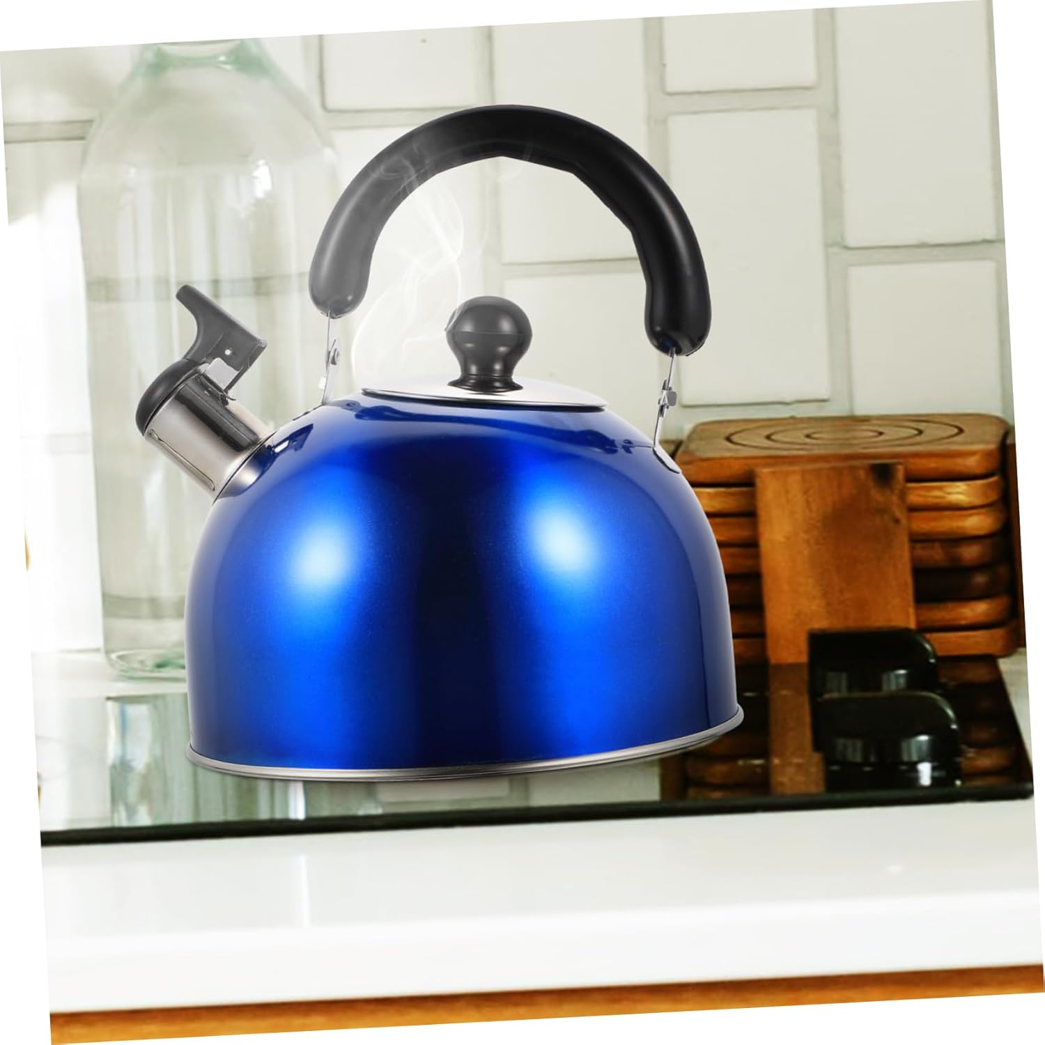 Unomor Tea Kettle for Home Electric Water Kettle Insulated Handle Whistling Pot Stainless Steel 3l Capacity