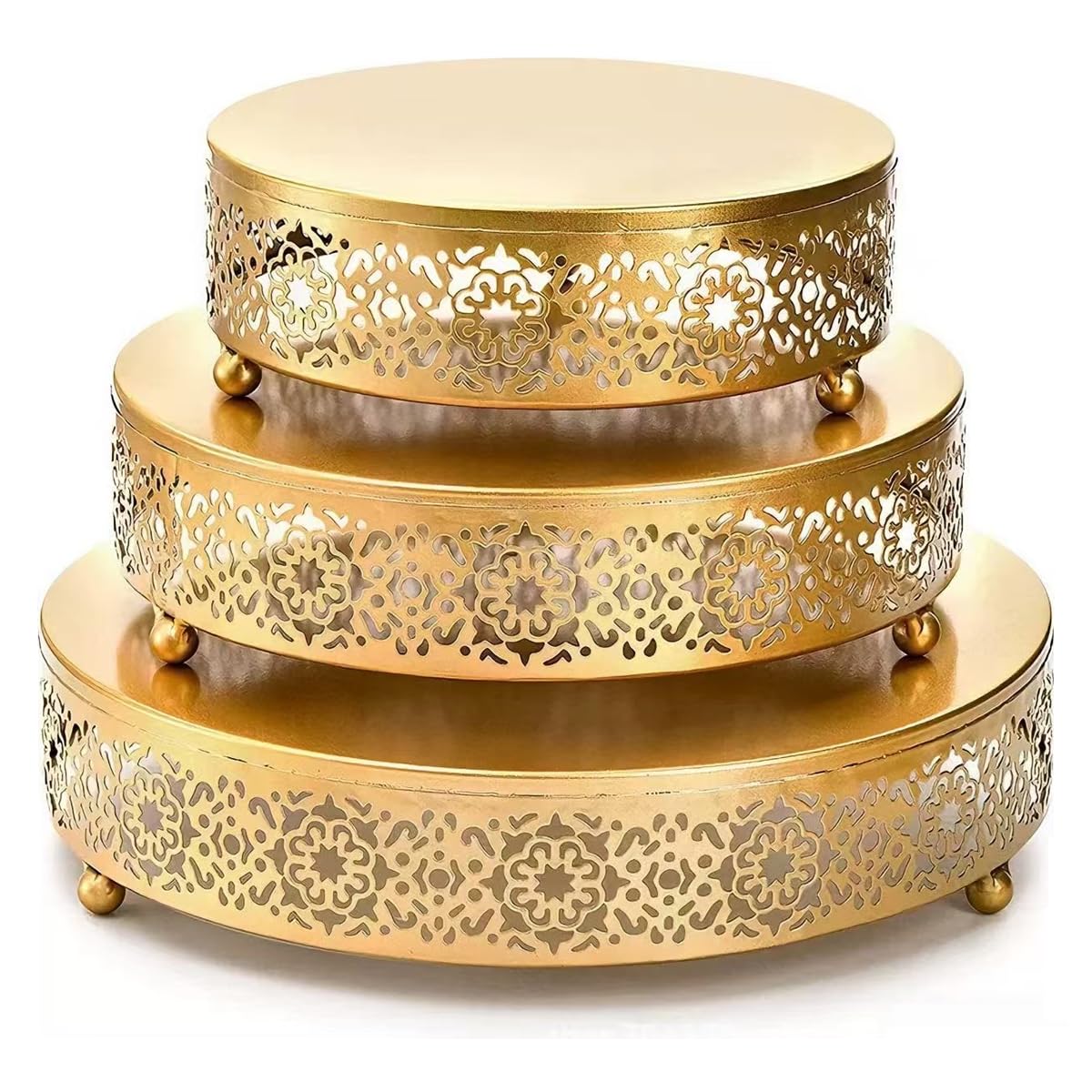 Support à dessert en métal noir chic ensemble de 3 plateaux de présentation mariage