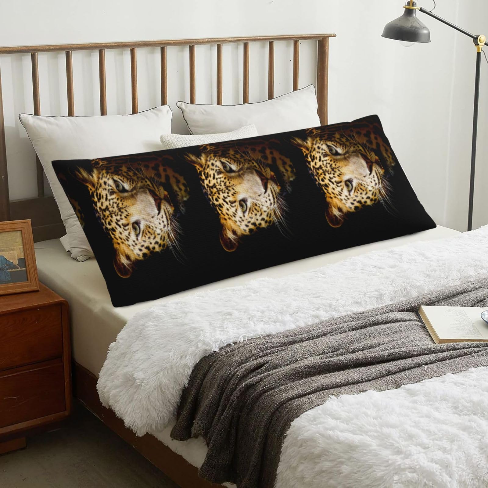Animal Cheetah, Body Pillow Cover with Zipper,Long Body Pillowcase 20 x 60 in