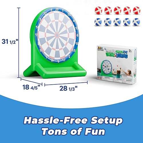 Miniatura 8 de iPlay, iLearn Divertidos juguetes de piscina para niños, juegos inflables de tablero de dardos, flotadores de piscina, patio de playa, juego al aire