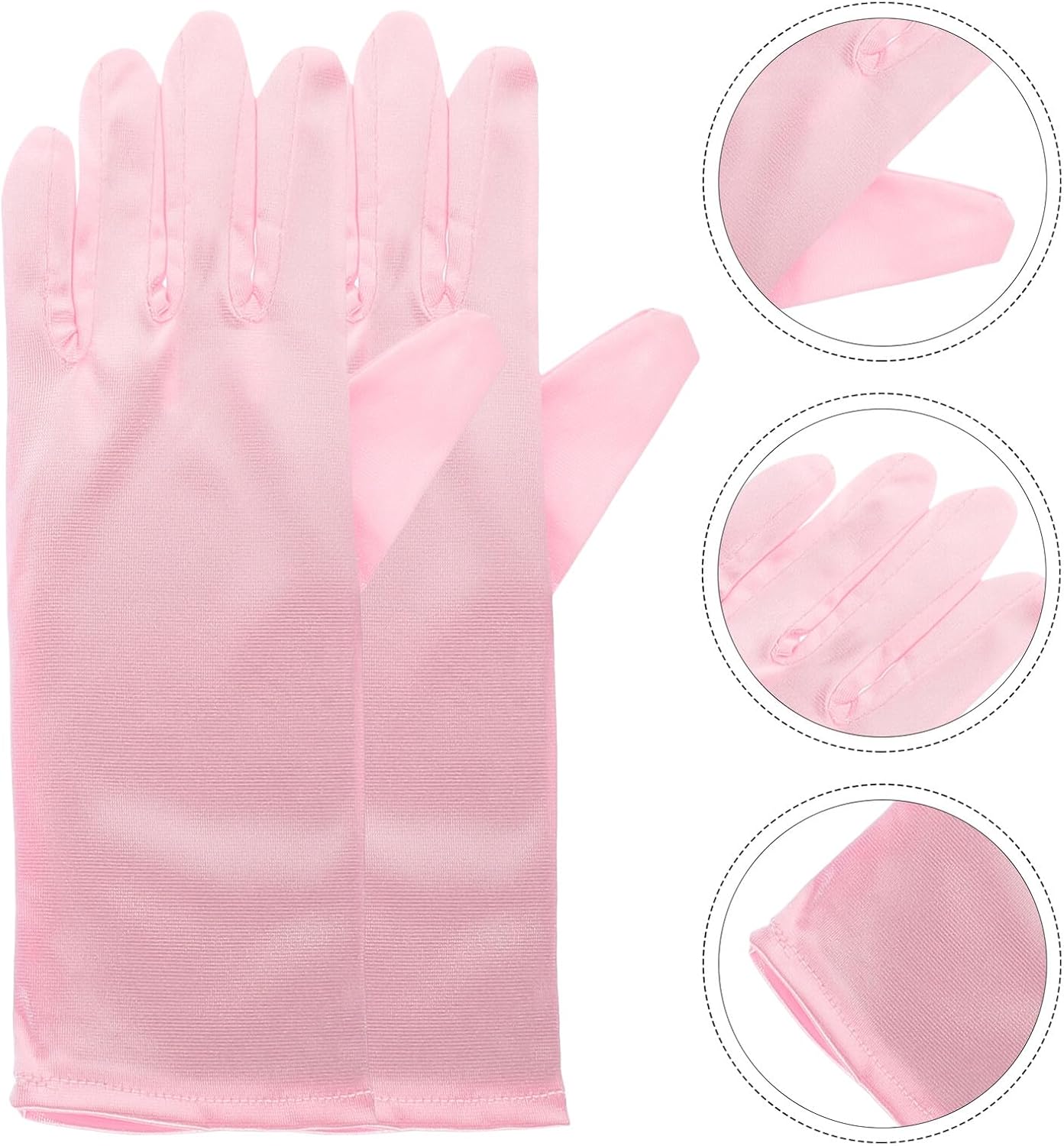 ORFOFE 3 Pairs Dress Gloves Skirt Gloves for Party Supplies Elegant Design Charming Wedding Flower Girl Ballet Recital Photography Props Pink White Blue