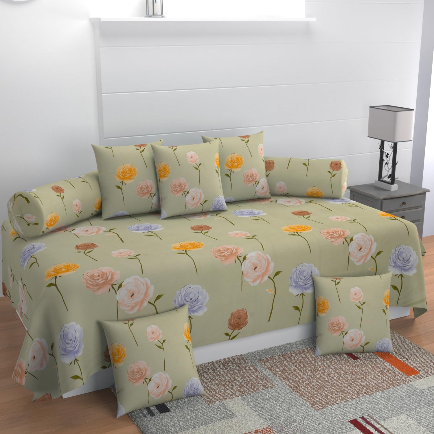 CASTIQA 5D Microfiber Diwan Covers - Set of 8Pcs-picture-22
