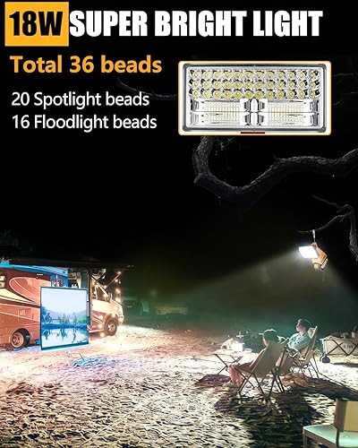 Miniatura 6 de WaxPar 18W para Dewalt Light alimentado por Dewalt 20V Max baterías de iones de litio, 2000LM para linterna Dewalt 20V proyector con puerto USB,