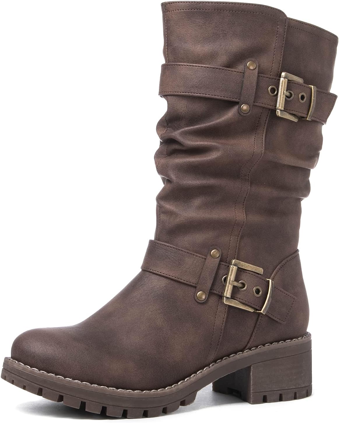 Women's Mid Calf Dress Boots Biker Motorcycle Riding Boots Women For Women