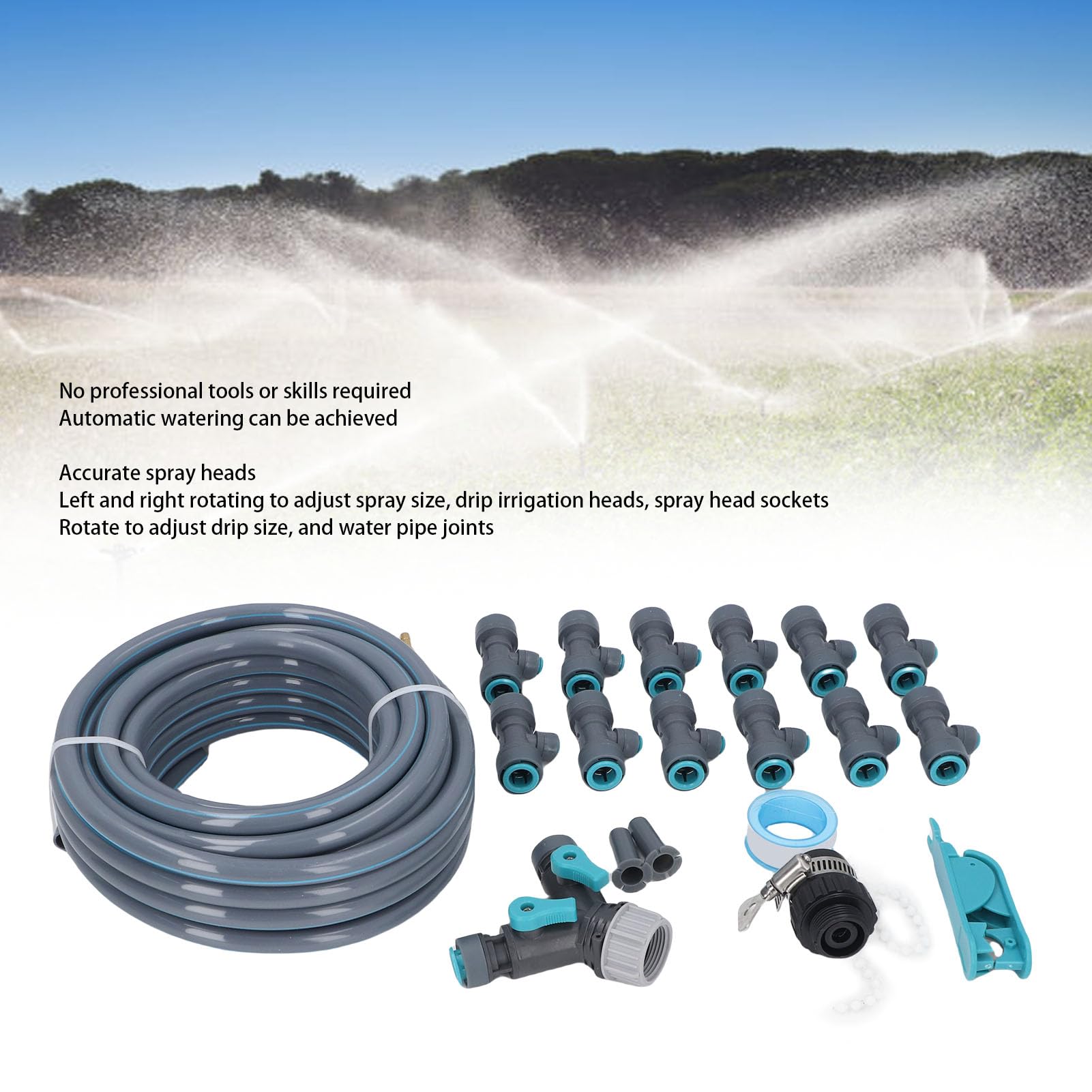 di irrigazione da giardino da 10 m Kit di irrigazione a goccia automatico Gocciolatore regolabile per cortile agricolo