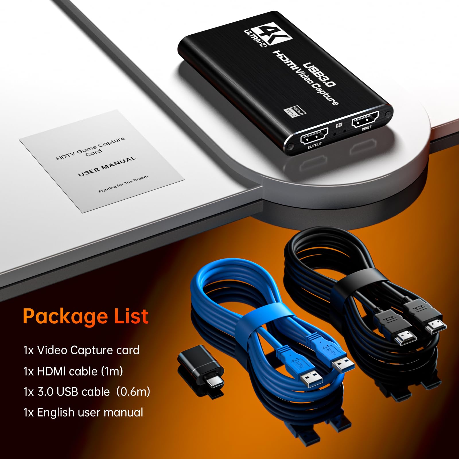 Carte de Capture HDMI Newhope pour Streaming, Capture Full HD 1080P 60FPS USB 3.0 Audio Vidéo, pour Streaming Caméra/Xbox/PS4/PS5/Switch/PC