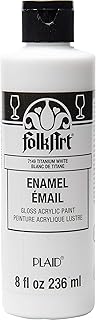 FolkArt Gloss Acrylic Enamel Paint in Assorted Colors, 8 oz, Titanium White