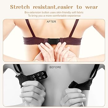 Bra Extenders Elastic Bra Hook Extension 3 Rows 2/3/4 Hook For Women Black 2 Skin Color 2 Hooks