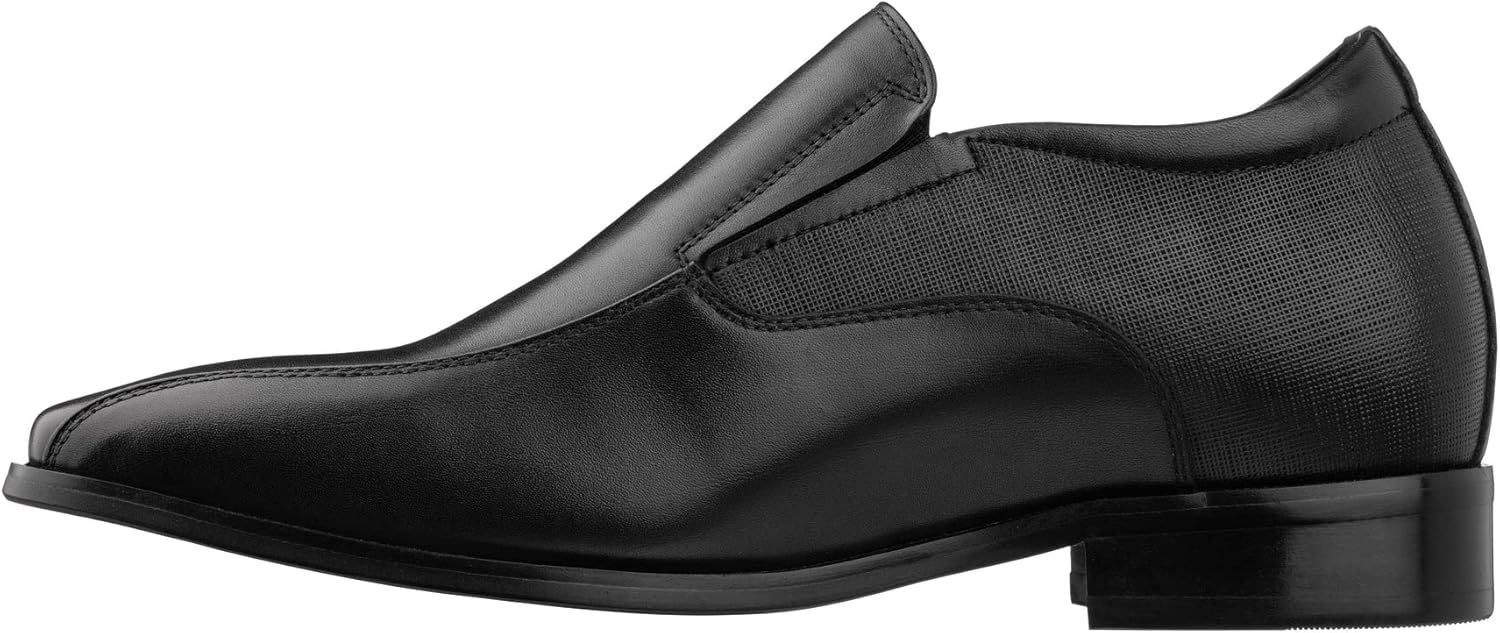 TOTO Men's Invisible Height Increasing Elevator Shoes - Black Leather Slip-on Formal Dress Loafers- 2.2 Inches Taller - Y6361 - Size 10 D(M) US - Image 5