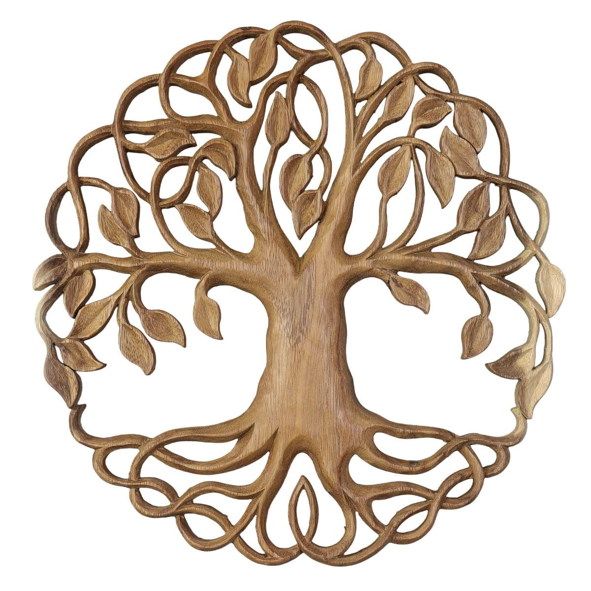 Lebensbaum Wandbild Wanddeko Mandala Zeichen Wandrelief Symbol Mythologie Deko Holz Natur 30 cm