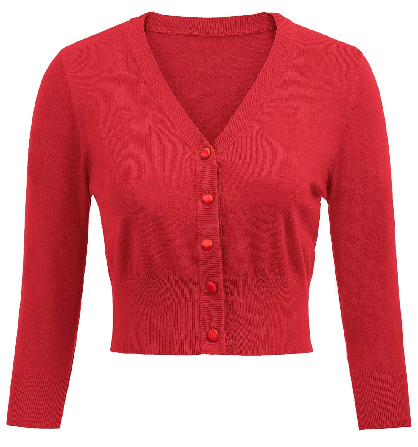 Belle Poque Womens 3 4 Sleeve Cropped Cardigan Shrugs Button Down Sweater