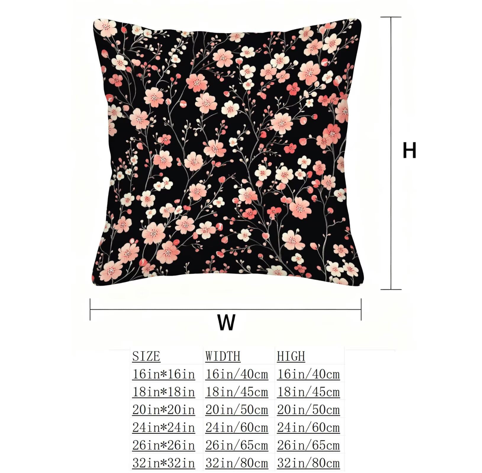 Rose Housse Coussin 60x60 Fleur Taie Oreiller 60x60 Lot de 4 Super Doux Protege Oreiller 60 x 60 Decoration Automne Taie D'oreiller Carrées Coussin Canape, pour Maison Chambre Canapé Chaise E - 812