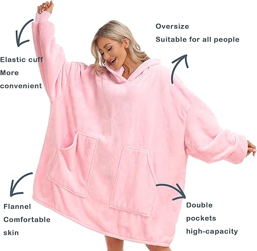 Miniatura 2 de Kipswiza Manta con Capucha - Mantas Usables de Gran Tamaño, Sudadera de Franela Acogedora como Regalos para Mujeres Adultas y Hombres