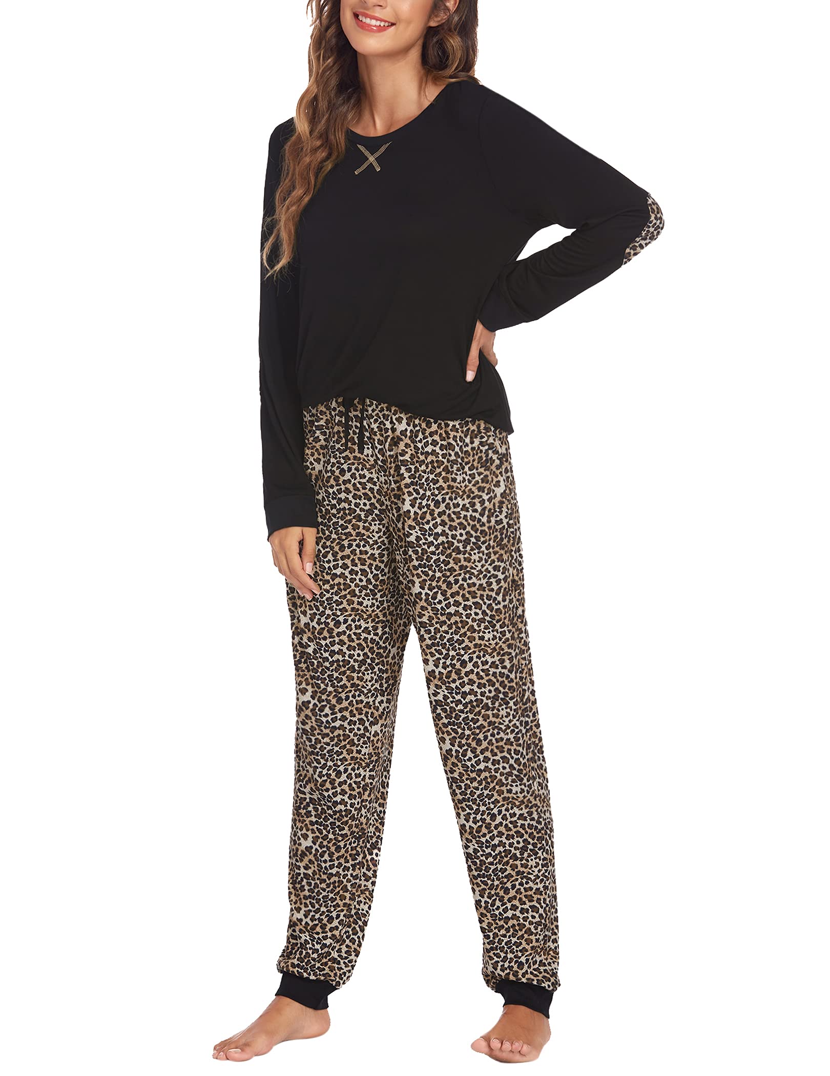 Ekouaer Pigiama Donna Invernali Set Pigiama Donna Lungo Pigiama Donna Invernale Comodo Pigiama Due Pezzi da Donna