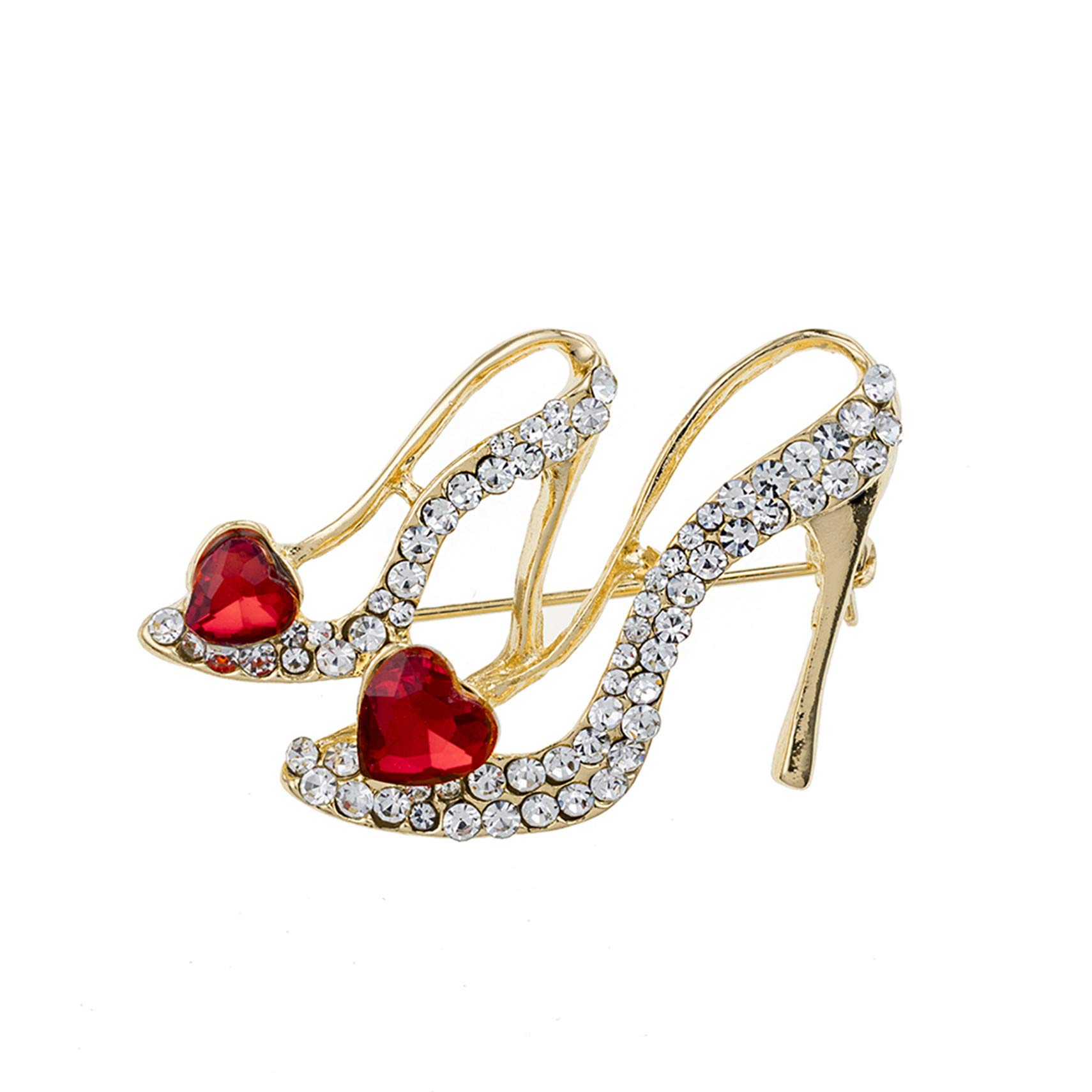 LKEEPLadies Crystal Rhinestone High Heel Princess Shoes Brooches Women Stylish Charm Brooch Pin