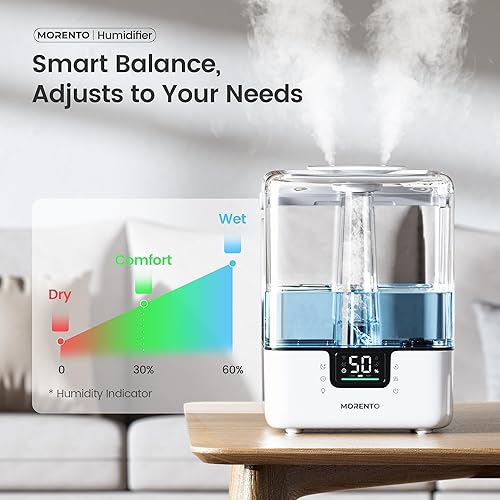 Miniatura 6 de Humidificadores inteligentes para dormitorio, habitación grande, hogar, humidificador de llenado superior de niebla fría de 6 litros con difusor de
