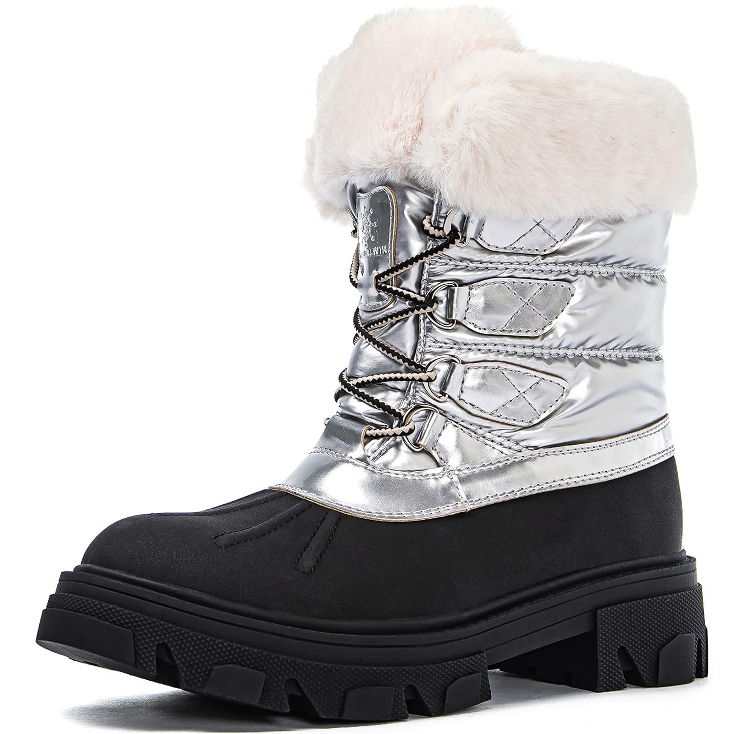 GLOBALWIN Snow Boots for Women Comfortable Winter Boots For Women Waterproof Fluffy Faux Fur Ankle Booties Water-Resistant Short Boots For Women Warm