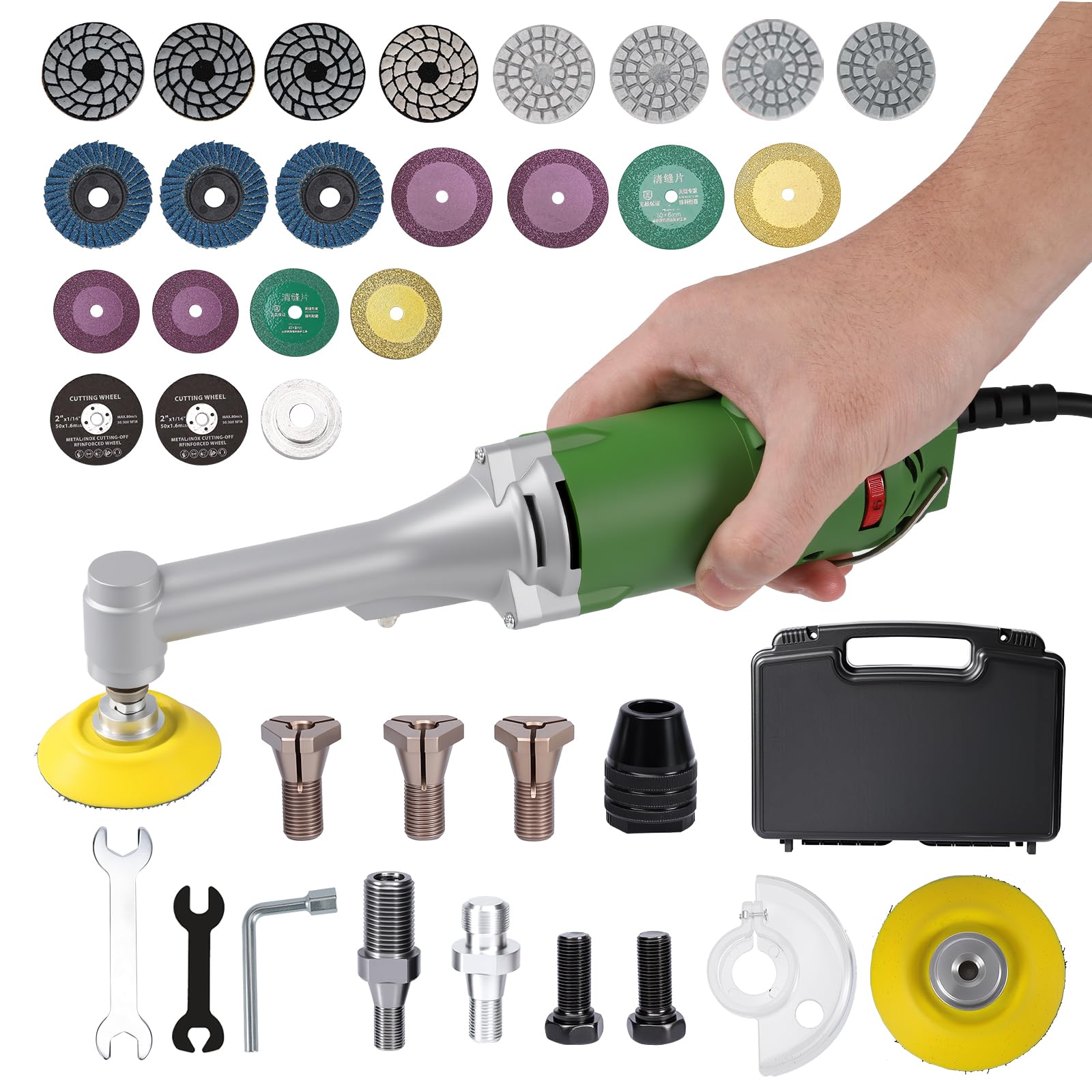 Professioneller Geradschleifer 450 W, Werkzeug zur Restaurierung von Fliesenfugen, elektrisches Drehwerkzeug, 6 Geschwindigkeiten, 16000 U/min, Zange 3 mm, Poliermaschine für Schmuck, Holz, Stein