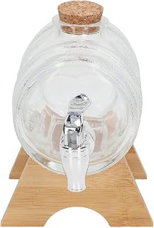 KKPLZZ Dispensador de Bebidas de Vidrio, Tarro de Vidrio Súper Grueso sin BPA con Corcho Sellador y Grifo para Vino, Jugo, Sidra y Almacenamiento de Cerveza Caseros