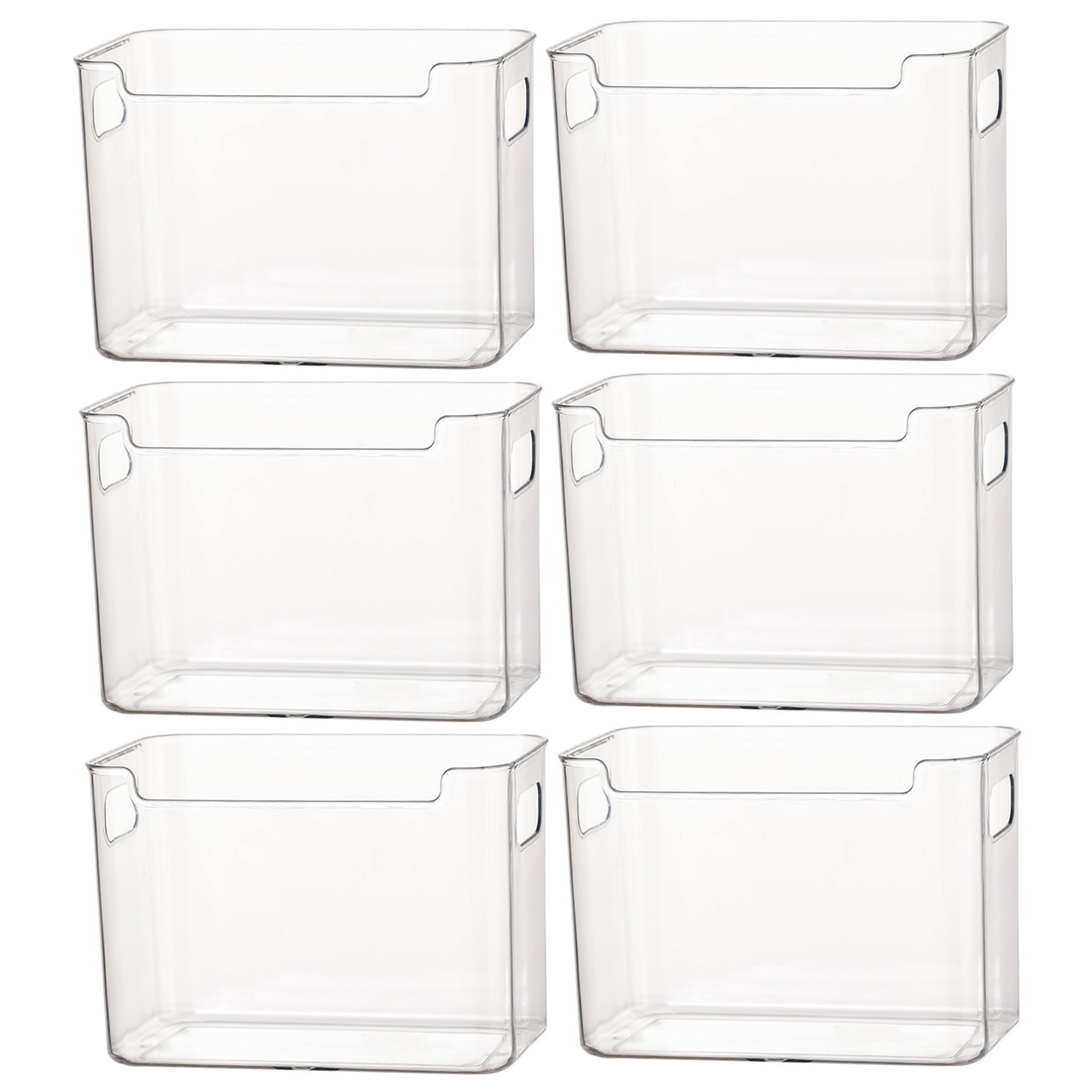 Gemuseeee 6 Pack Transparent Plastic Freezer Refrigerator Storage Bins Fridge Organiser Large Side Door Containers