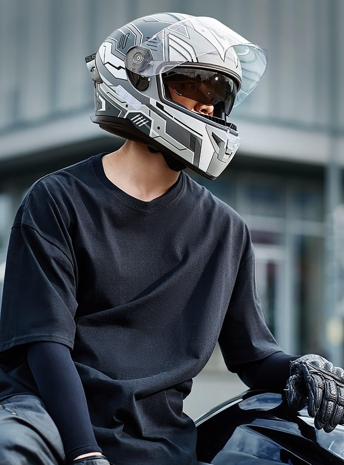 Integralny kask motocyklowy, kask typu crash, dla dorosłych mężczyzn i kobiet, integralny kask motocyklowy, do uprawiania sportu, dopuszczony do użytku drogowego, ECE 2205