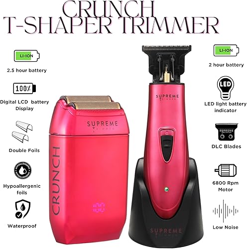 Miniatura 2 de Supreme Trimmer 2 en 1 DLC T-Shaper Trimmer & CRUNCH Foil Shaver  Maquinilla de afeitar eléctrica STF602 y ST5205 Kit de corte de pelo de barbero