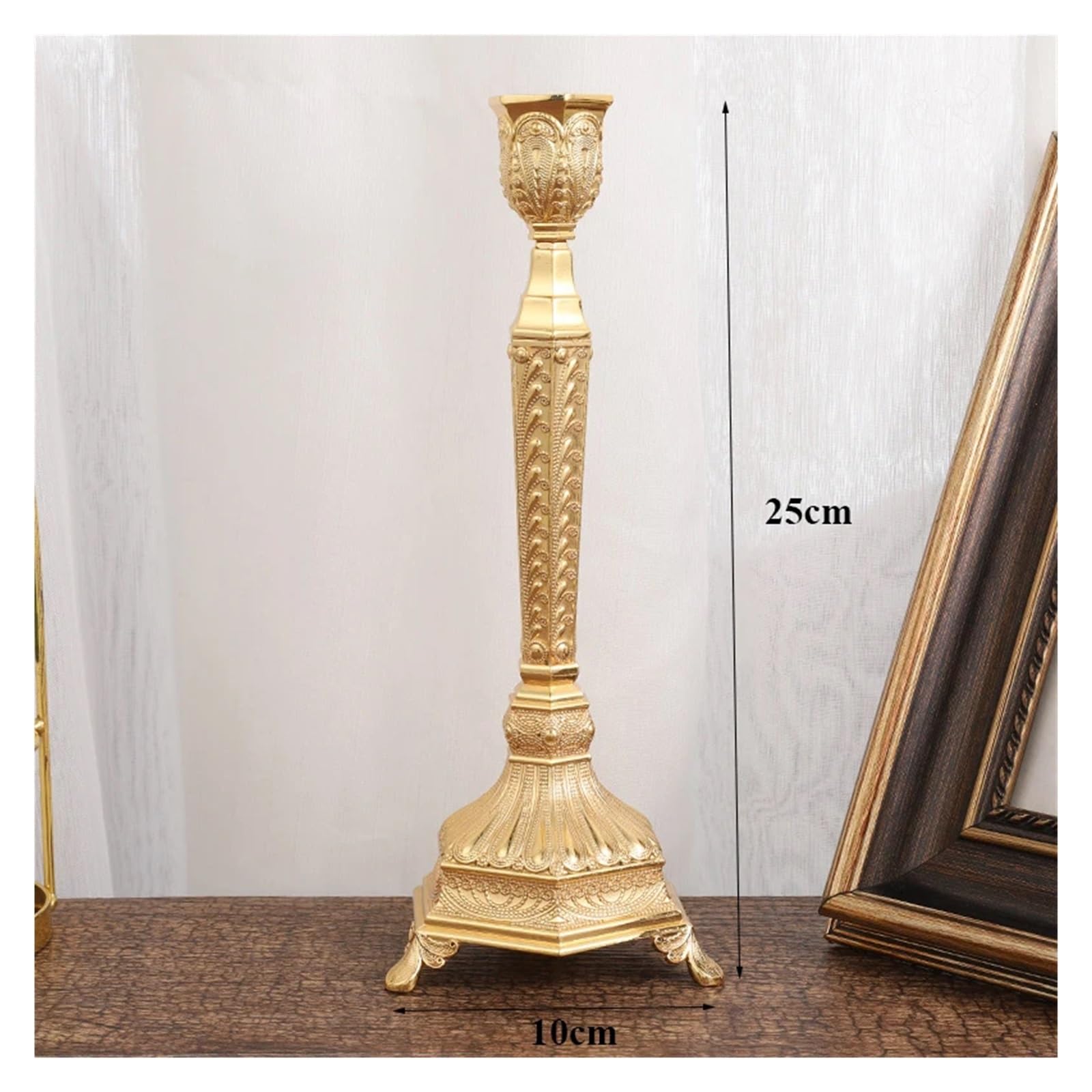 Candelabro Elegante candeliere Romantico Matrimonio Festa a lume di Candela Bastone portacandele centrotavola for la Decorazione della tavola di casa(Gold Big)