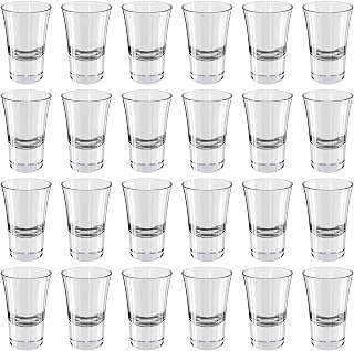 Wellgro 3,4cl Schnapsgläser - 4,5 x 7 cm (ØxH) - Glas klar - Shotgläser - standfest - Made in Italy, Stückzahl:24 Stück