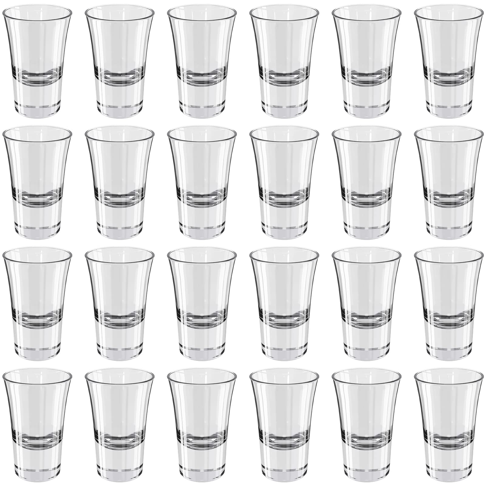 Wellgro Vasos de chupito de 3,4 cl – 4,5 x 7 cm (diámetro x altura) – Cristal transparente – Vasos de chupito – Estable – Fabricado en Italia, cantidad: 24 unidades